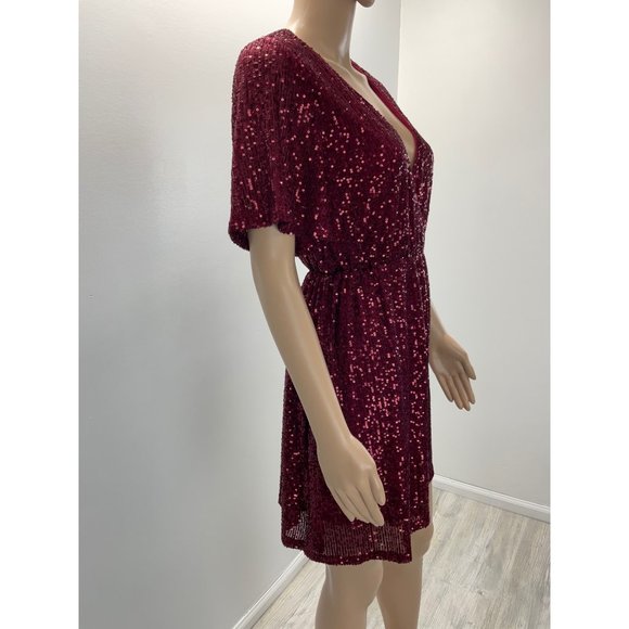 ALTARD’S STATE RED SEQUIN MINI DRESS - Picture 3 of 6